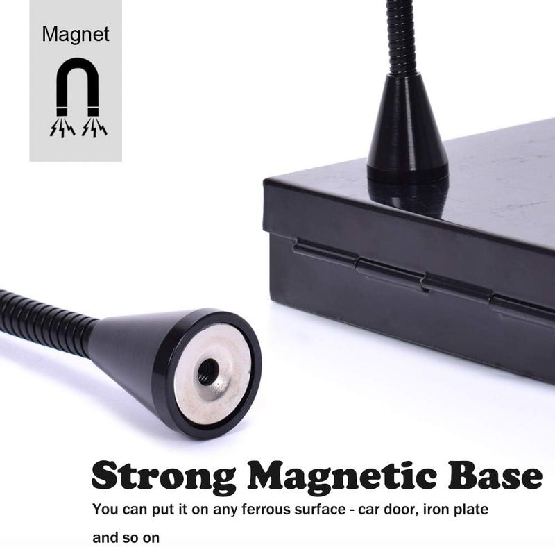 Toolour Magnetic Helping Hands Third Hand Tool 2 Flexible Metal Arms Alligator Clips Strong Magnet Base - Can Be Put Anywhere for Automobile Electronics Soldering Jewelery Painting Art Crafts Hobby - Image 2